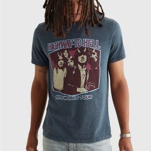 NWT Lucky Brand AC/DC Highway to Hell Burnout Tee - L